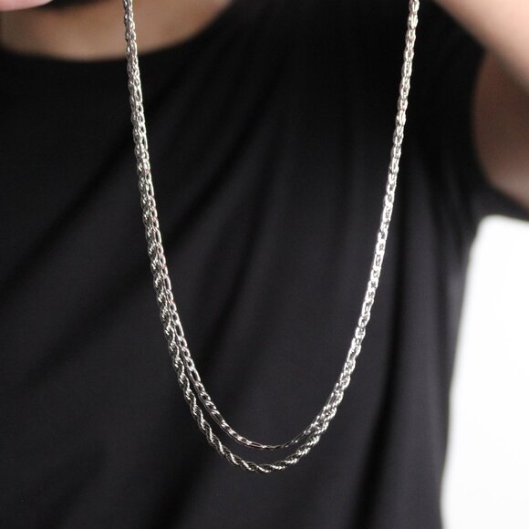 Silver Chain Set - Figaro & Rope - Picture 4 of 4